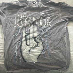 Rhude Gray Graphic T-Shirt